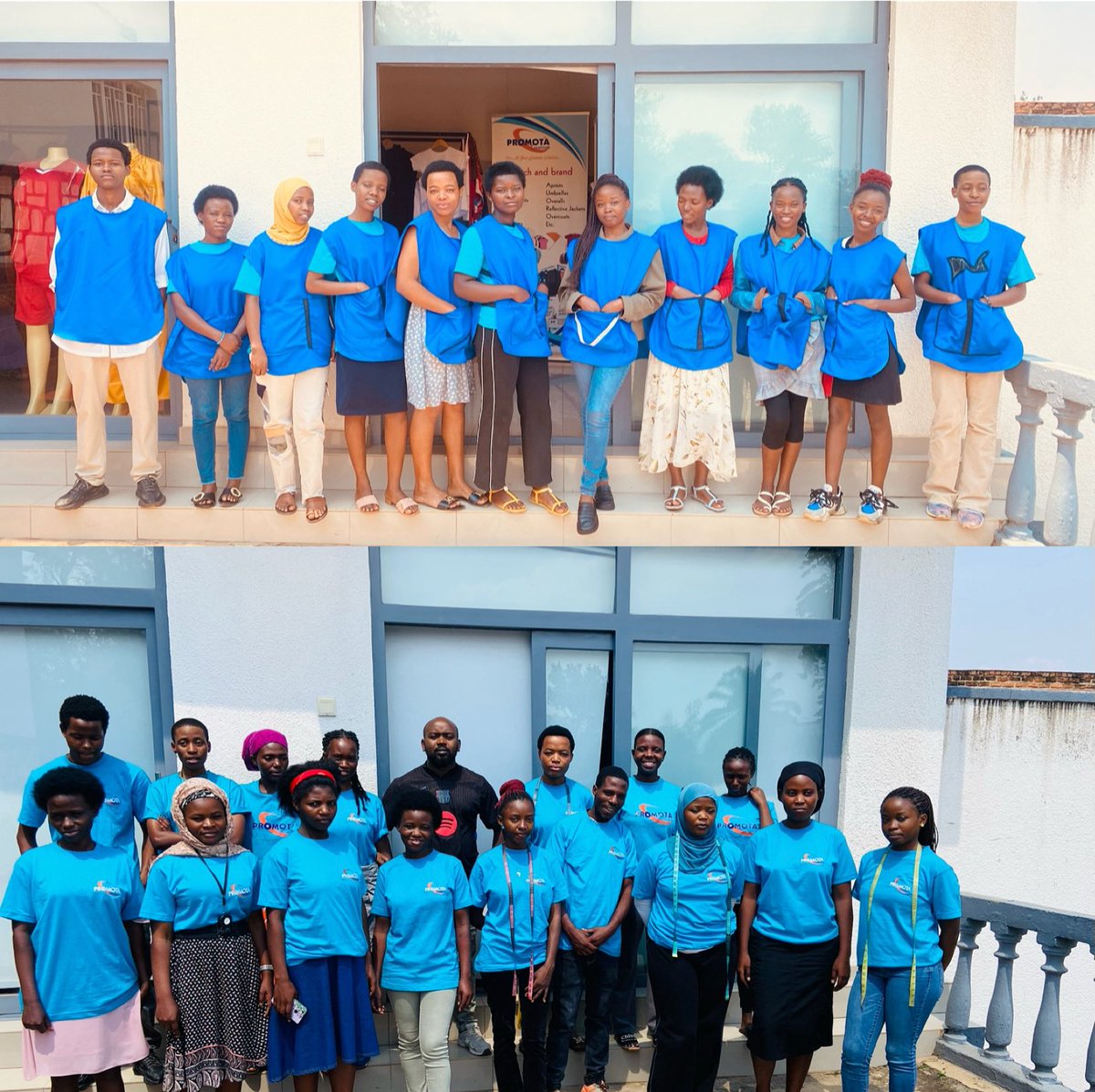 PromotaCRw's tweet photo. ✂️🧵At Promota Creations, we’re proud to host tailoring interns in partnership with @RTB_Rwanda and SDF. Together we’re building skills, empowering youth &amp; shaping Rwanda’s fashion industry. 

#PromotaCreations #MadeInRwanda #SkillsDevelopment https://t.co/GsowrEJ70l