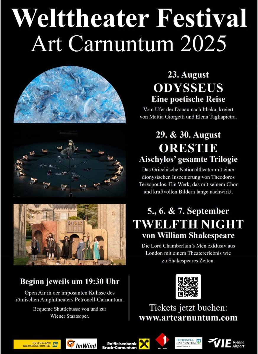 📌Tomorrow — Roman Amphitheatre, Petronell-Carnuntum.
See ODYSSEUS – THE WORLD WE ARE
A Poetic Journey (Art Carnuntum Festival by Costantina Bordin).
By Mattia Sebastian Giorgetti, with video art &amp; body painting by Elena Tagliapietra.
Join us live under the stars ✨
