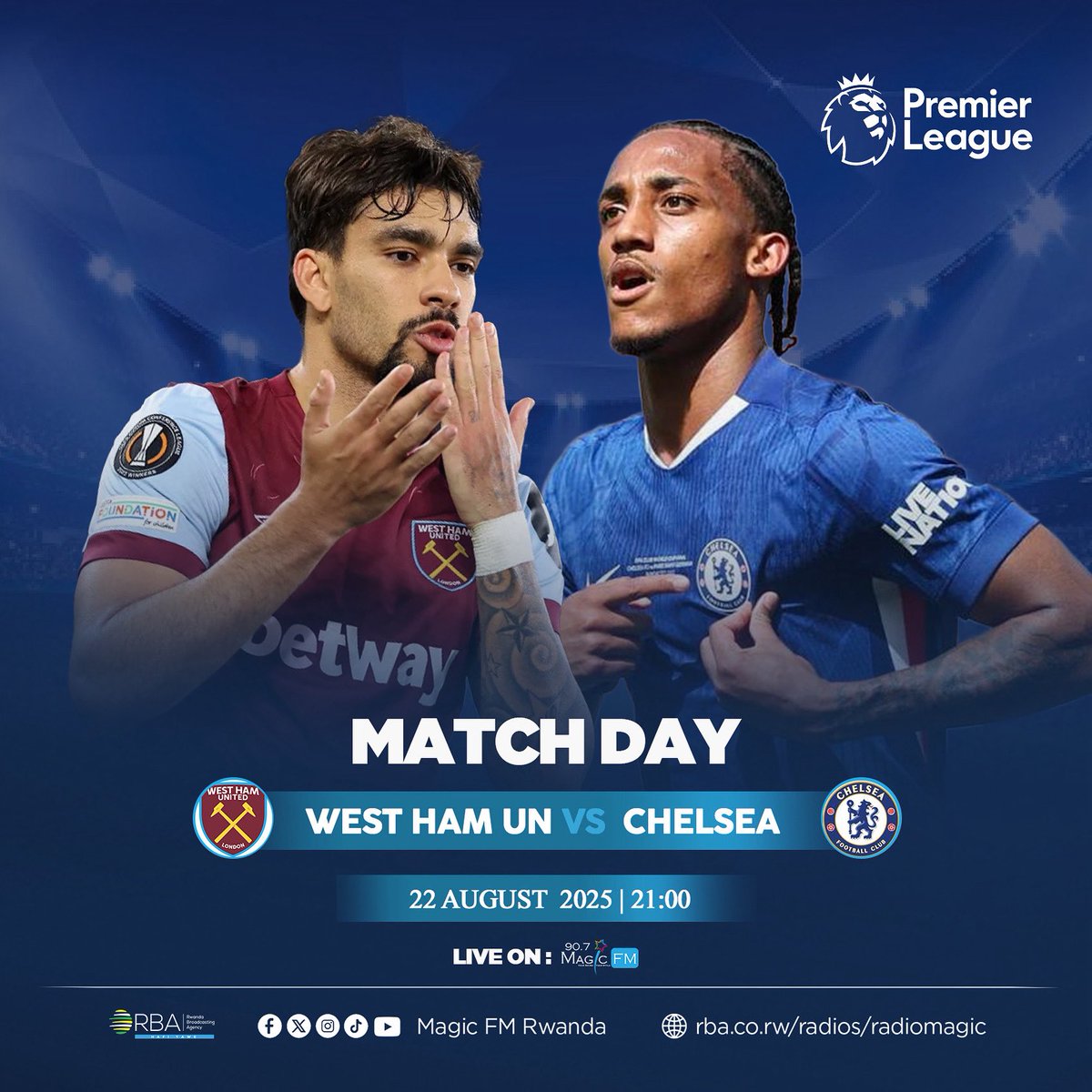 MagicFmRadio's tweet image. West Ham United irakira Chelsea zombi zishaka amanota atatu ya mbere yo muri Premier League y’uyu mwaka!🔥

Ese Graham Potter yagira icyo akora imbere ya Chelsea yahoze atoza?

Uyu mukino urawukurikira kuri #MagicFM saa 21h00.

#RBASports