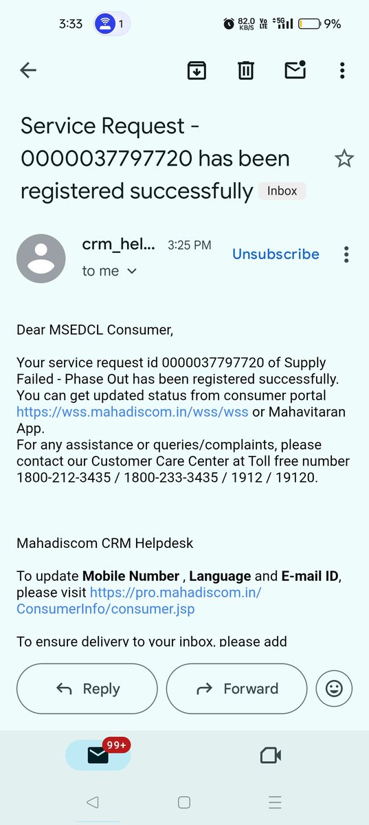 virals23's tweet photo. @MSEDCL @MSEDCL Again today electricity cut off. This is not how a Smart City should function with daily power cuts.
Just a fed up with these frequent issues. Do you have a permanent solution?
FYI, complaint has been registered but electricity has not been restored for the last 2 hours. https://t.co/m44ufYUJB3