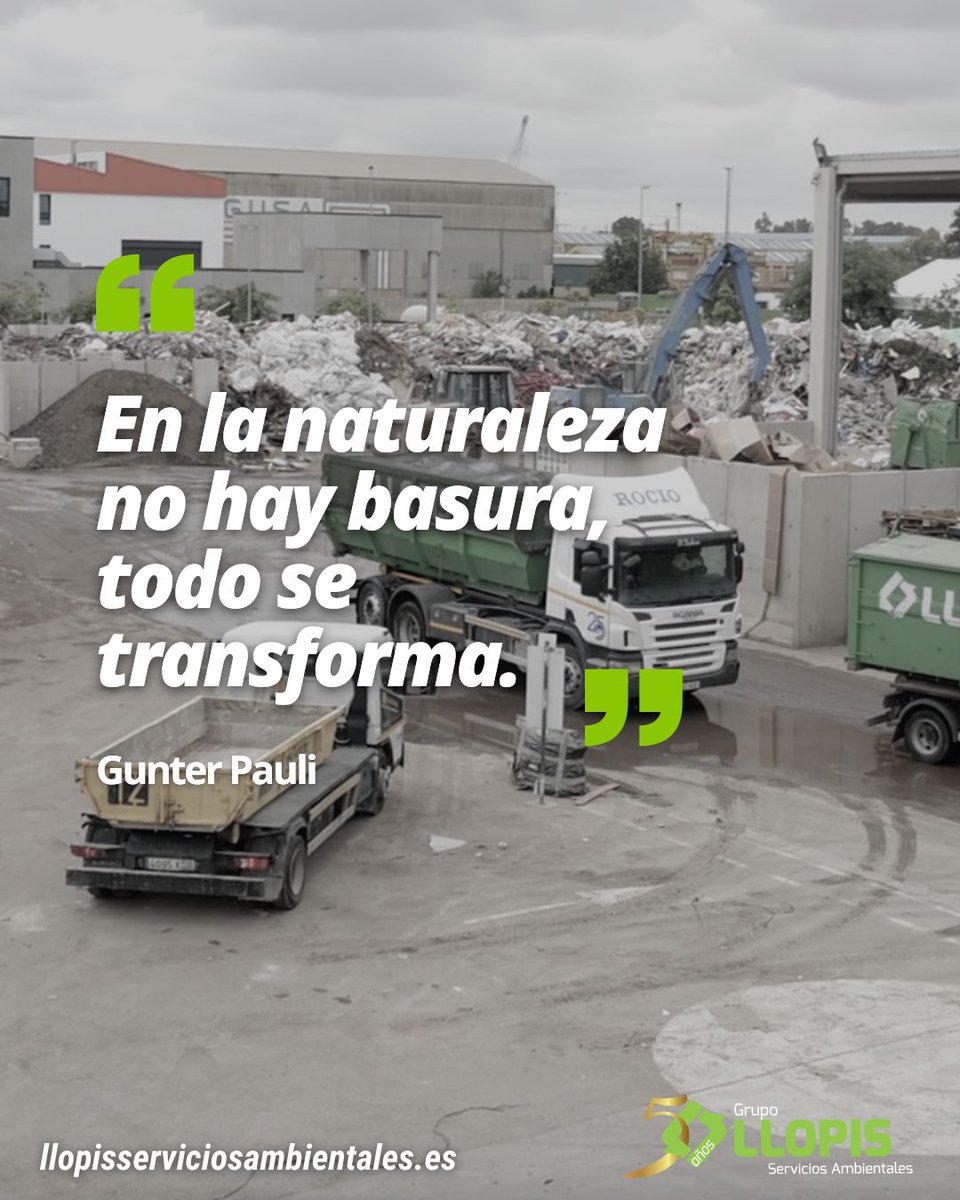 💭 “En la naturaleza no hay basura, todo se transforma.” – Gunter Pauli

👉 ¿Empezamos?
📞 954 63 37 66
🌐 llopisserviciosambientales.es

#HuellaVerde #GunterPauli #GrupoLlopis #Sostenibiliad #EconomíaCircular #GestiónDeResiduos #ConsultoríaAmbiental #MedioAmbiente