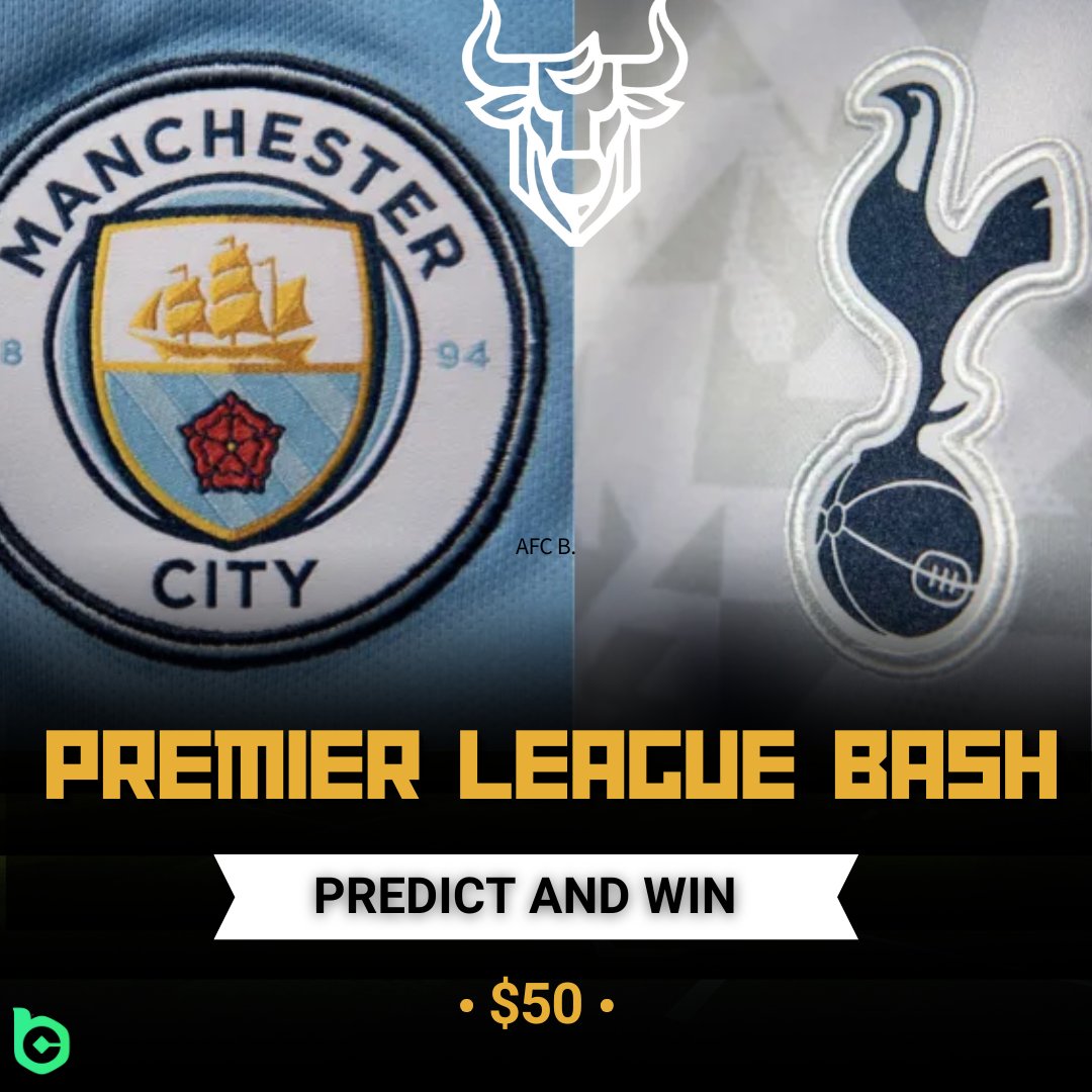 🔥 PREMIER LEAGUE BASH 🔥

⚽ Man City 🆚 Spurs

💰 Predict the score &amp; WIN $50! 5 Winners

How to enter:
1️⃣ Follow <a href="/GambleBulls/">Gamble Bulls</a>
2️⃣ Like + RT this post
3️⃣ Drop your prediction in the replies 👇

Winners announced after full-time!