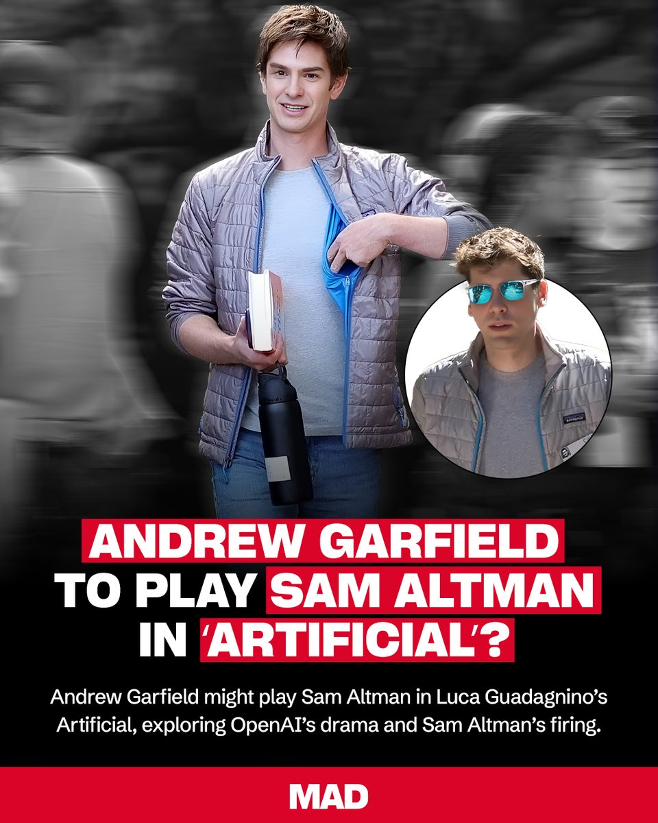 mobileappdaily's tweet image. Andrew Garfield to play Sam Altman in “Artificial” 

#FIRSTandONLY