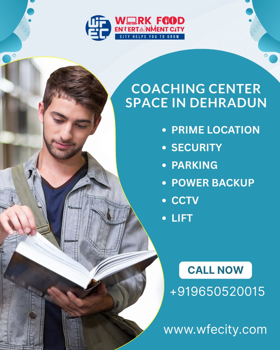 wfecity_'s tweet photo. Searching for a Spacious &amp; Well-Connected Coaching Center Space in Dehradun?
WFECity offers modern, flexible spaces with top facilities to grow your institute. 

👉 Book your space today at WFECity!
site visit : https://t.co/JC4umkUMVW

#Dehradun #CoachingCenter #WFECity #space https://t.co/sRuU6iggzn