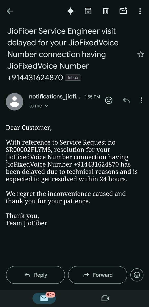 DDS_centi's tweet photo. @JioCare Now I'm getting this mail 🤷. Enough of this no need to fix, just cancel my subscription and refund the plan amount. https://t.co/Kz0gCzB3G8