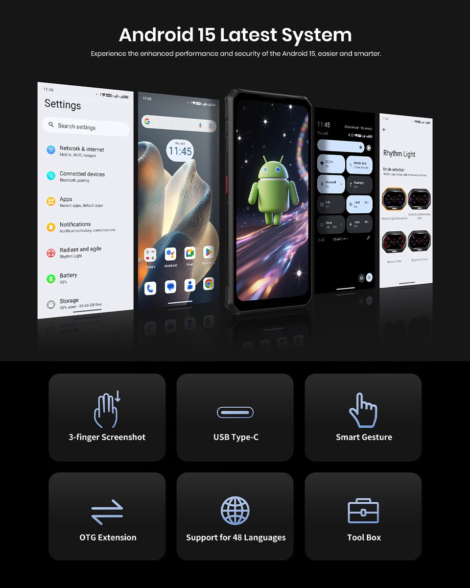 FossibotNigeria's tweet photo. Powered by Android 15 Smarter, Faster More Secure🔥🔥
The Fossibot F114 comes equipped with the latest Android 15 OS, giving you smooth performance, advanced security, and smart tools that make life easier😁
🚀3-Finger Screenshot
🚀Smart Gesture Controls https://t.co/5R1GXZh7QJ