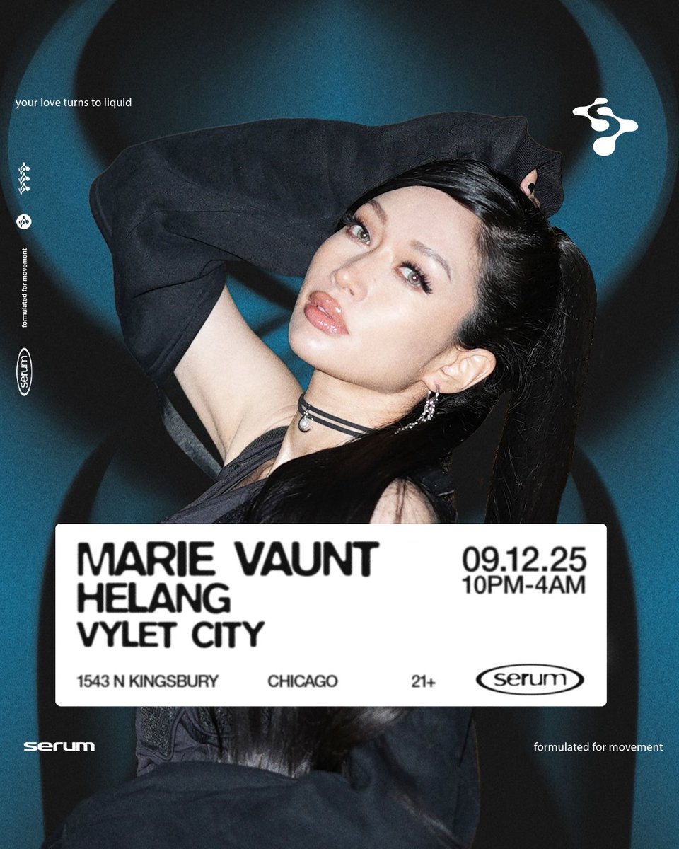 friday, september 12th :: acid techno priestess <a href="/MarieVaunt/">Marie Vaunt</a> makes her highly-anticipated serum debut for her first chicago headline set, with support from <a href="/helang___/">HELANG</a> &amp; Vylet City

🎫 tix &amp; rsvps available now :: hive.co/l/serum0912