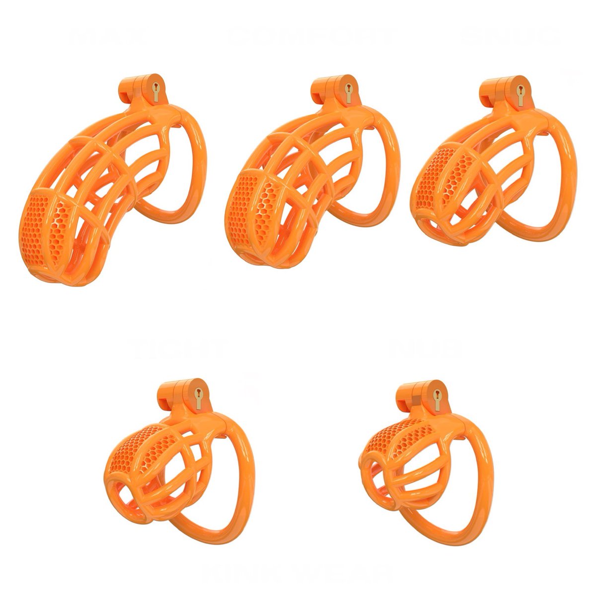 KINK🔒WEAR 
CHASTITY CAGES

✨ NEW COLOR ✨
🧡 OBEDIENT ORANGE 🧡

📐 Several size/design options
💍 5 curved ergonomic rings included
🔑 Built in lock with 2 keys
🪶 Lightweight
✨ Premium hand-polished finish

kinkwear.shop