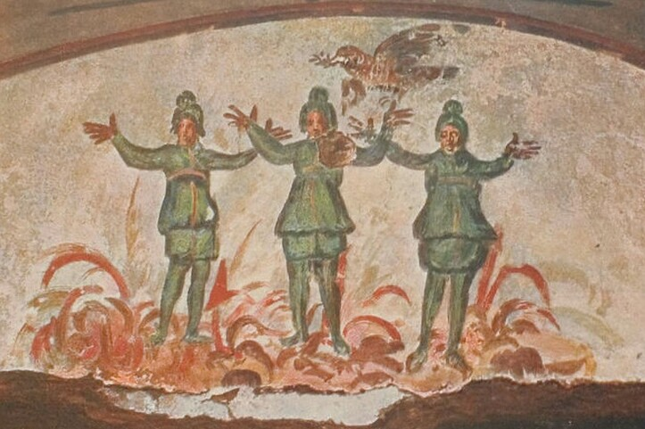 O sages standing in God’s holy fire
As in the gold mosaic of a wall,
Come from the holy fire, perne in a gyre,
And be the singing-masters of my soul.
Consume my heart away; sick with desire
And fastened to a dying animal
It knows not what it is; and gather me
Into the artifice of