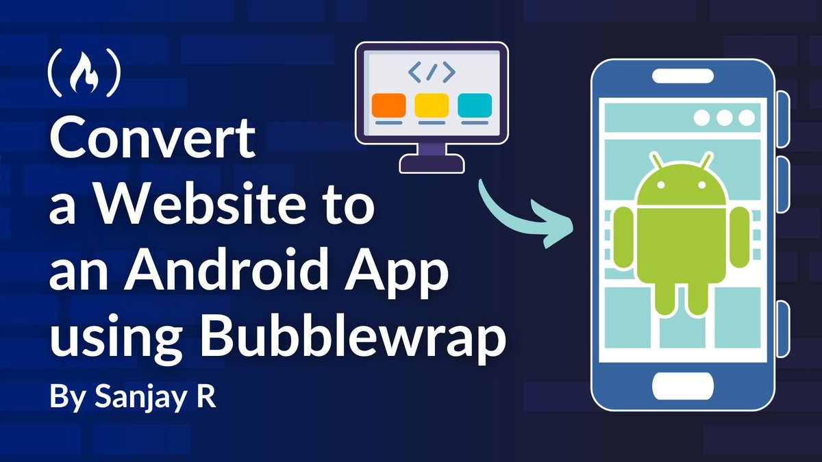 freeCodeCamp's tweet image. If you're a web dev who wants to turn your site into a native app, this article's for you.
In it, Sanjay teaches you how to use the Bubblwrap tool to convert a website to a PWA & publish it on the Play Store.
He walks you through creating the PWA, creating the Android app,…