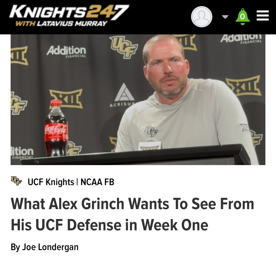 Will Grinch’s defense be enough this year? Read more at Knights247.com. 

247sports.com/college/centra…