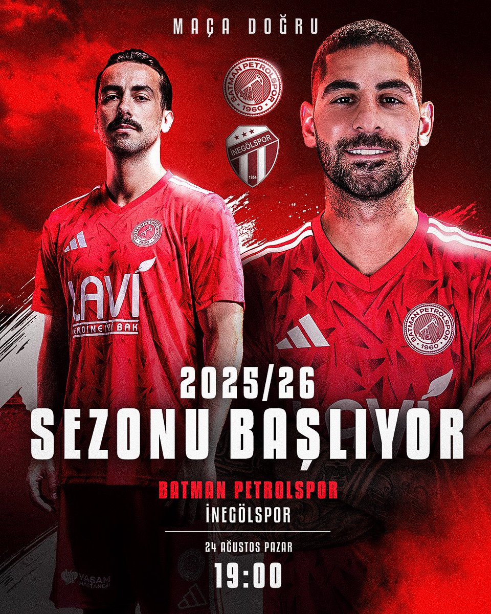 Maça Doğru ✅ 

2025-2026 sezonunun ilk iç saha karşılaşmasında takımımız, taraftarımızın eşsiz desteğiyle sahaya çıkıyor!

🗓 24 Ağustos Pazar
⏰ 19:00
📍 Batman Şehir Stadyumu
⚽ Batman Petrolspor 🆚 İnegölspor

Şehrimizin gururu Batman Petrolspor’a tribünlerden güç verelim,