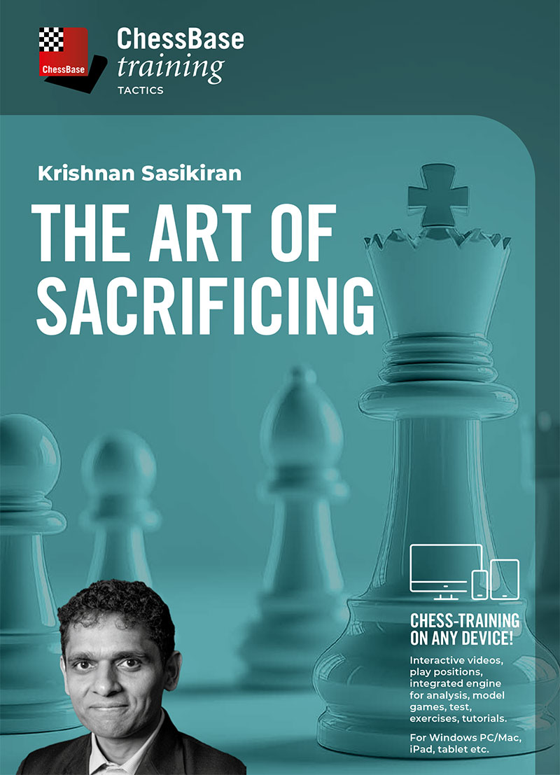 ChessAndBridge's tweet image. The Art of Sacrificing - Krishnan Sasikiran -available for download or booklet with key: chess.co.uk/collections/ne… #chess #chesstraining #chessmaster #chesscourse