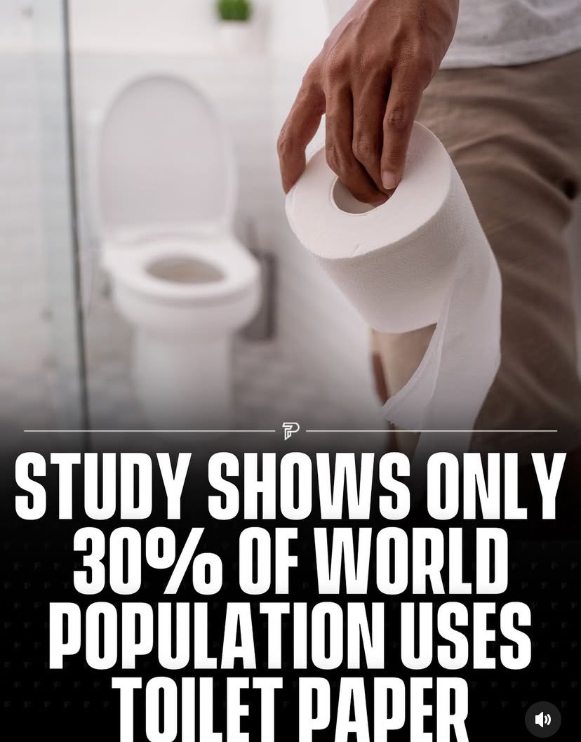 Only 30% of world population uses toilet paper