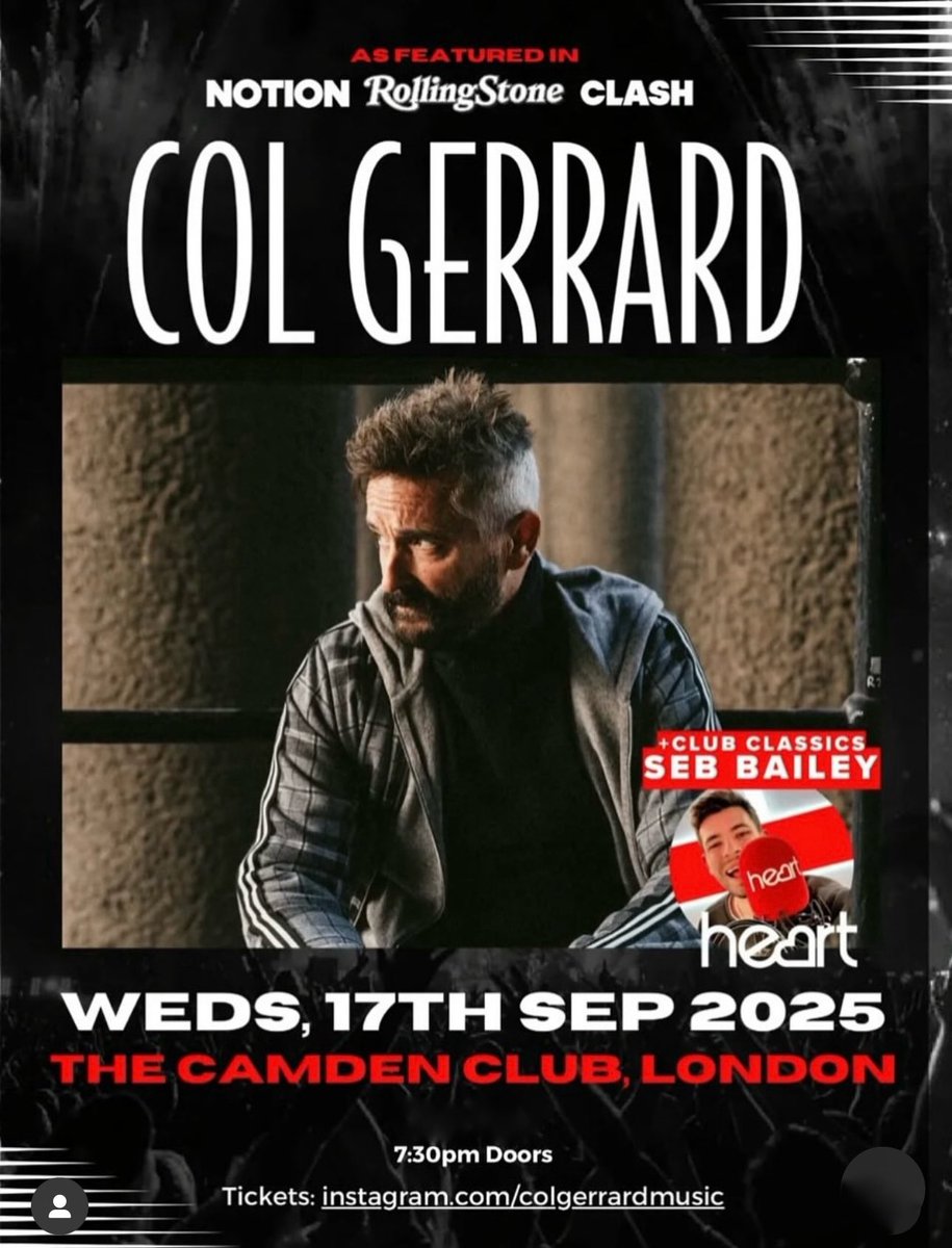 Come on down 17/09/25
Tix is 4 free!
#colgerrard #camdenclub #sebbailey #rollingstoneuk #bbc #clashmagazine #notion