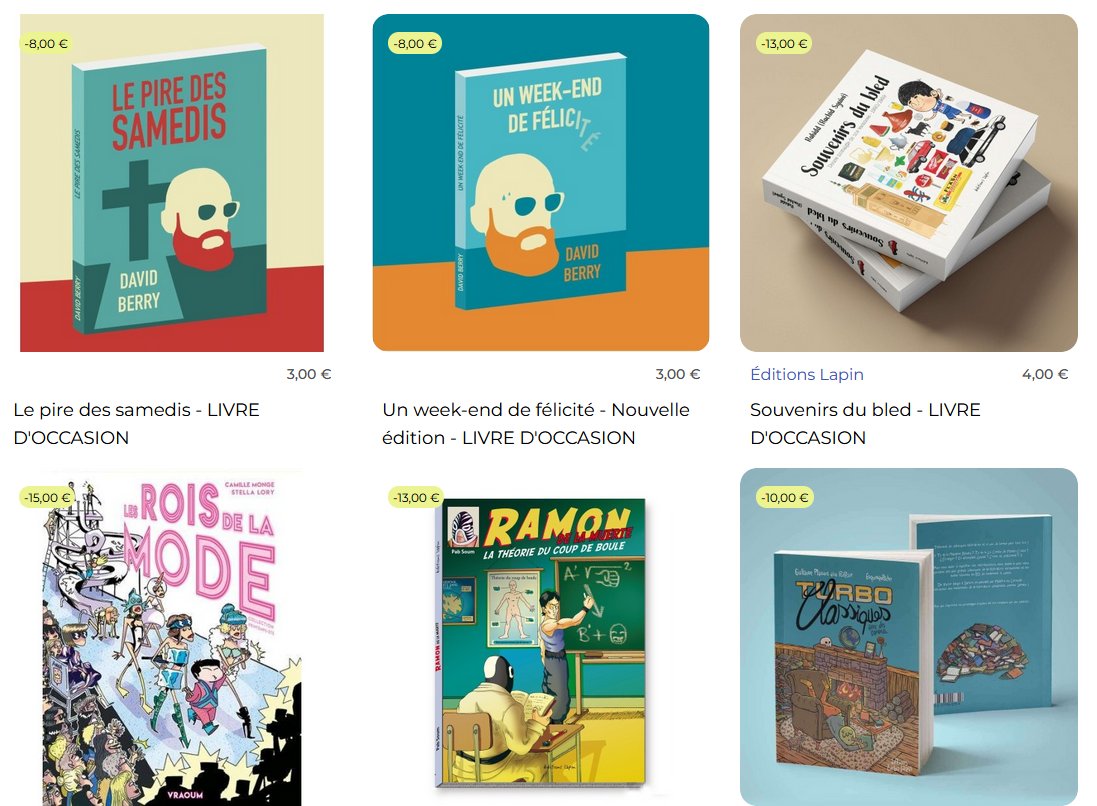 D'autre occasions ? 
Pas mal de nouveaux petits dans la boutique. Profitez ! 
Certains sont à un seul ex donc ne tardez pas. 

librairie.lapin.org/fr/315-livres-…