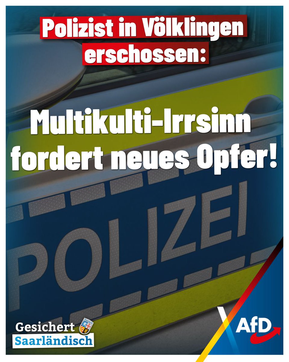 Ein 18-jähriger Täter mit deutscher und türkischer Staatsangehörigkeit hat bei einem brutalen Raubüberfall in Völklingen einem Oberkommissar die Dienstwaffe entrissen und ihn erschossen. Wieder wird klar: Die Politik hat versagt, indem sie Gewalttätern mit doppelter