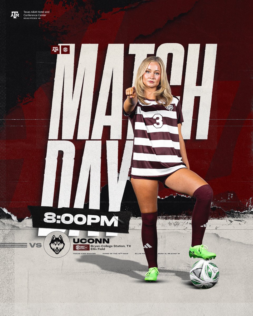 Late-night footy at Ellis! ⚽️

⏰ 8 PM
📺 SECN+

#GigEm | 👍