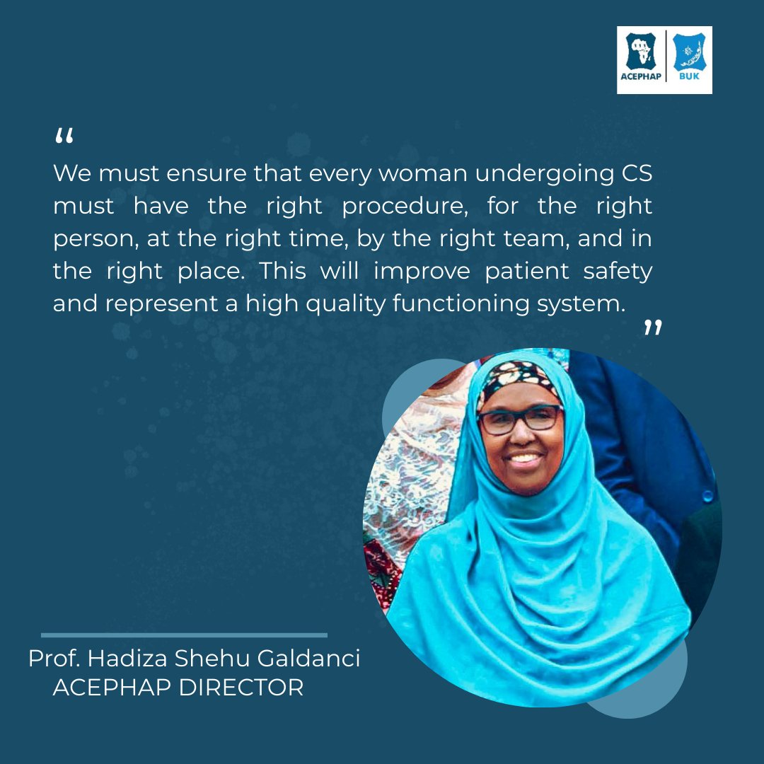 acephap_buk's tweet image. Safe delivery starts with doing things the right way!

Prof. Hadiza Galadanci, the Director of ACEPHAP, reminds us that every woman deserves the right procedure, at the right time, with the right team and most importantly patient safety matters!

#surgery #maternalhealth #ACEPHAP