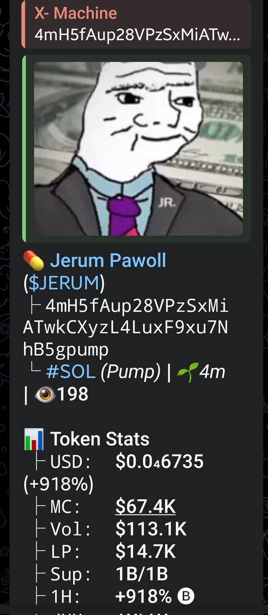 crypto_pro101x's tweet image. Watch your entry on $JERUM
Gamble wise 
Buy on dip 
CA&amp;gt;
4mH5fAup28VPzSxMiATwkCXyzL4LuxF9xu7NhB5gpump