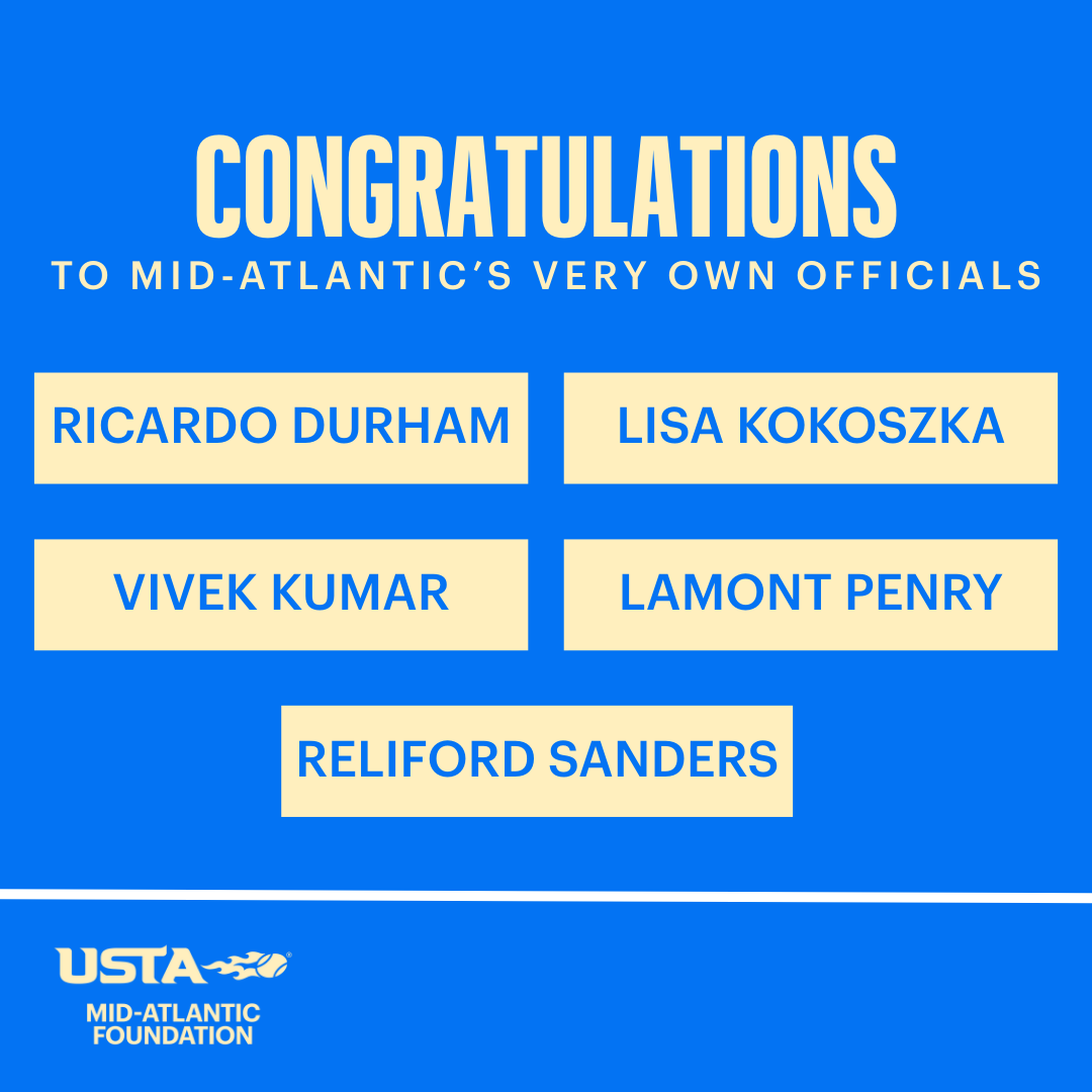 Congratulations to our very own Mid-Atlantic Officials selected to work the US Open! 🎾 We’re #MidAtlanticProud and excited to cheer you on as you shine on one of tennis’ biggest stages!

#ustaofficials #officiating #tennisofficial #ustamidatlantic #playtennismidatlantic
