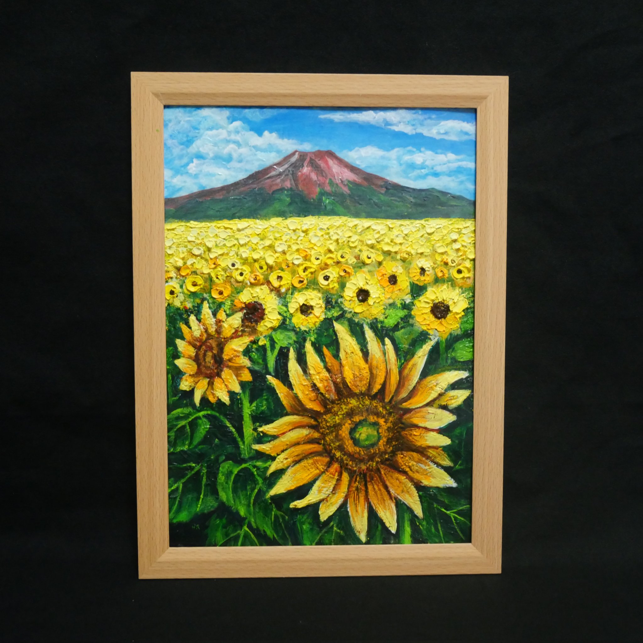 絵画  油絵  矢車草、富士山、ひまわり7作品 絵画 油絵 矢車草、富士山、ひまわり7作品
