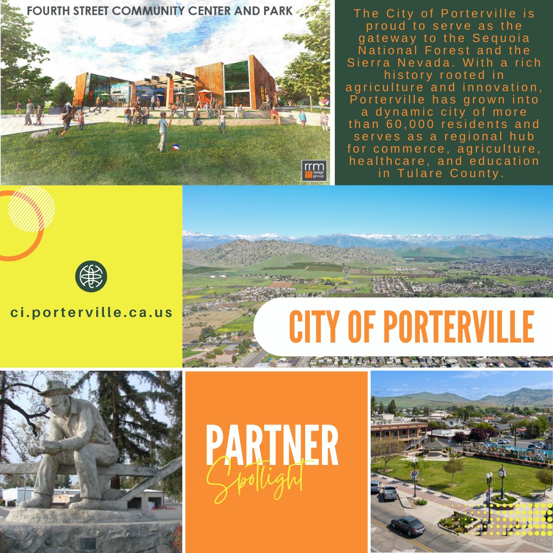 EDCTulareCounty's tweet photo. 🌟 Partner Spotlight: City of Porterville 🌟
Gateway to the Sequoias, Porterville is a hub for commerce, ag, healthcare &amp; education—growing with new businesses, housing, &amp; major projects shaping a vibrant future! 🌄🏙️ #Porterville #GrowingTogether https://t.co/26zgS2KZ9N