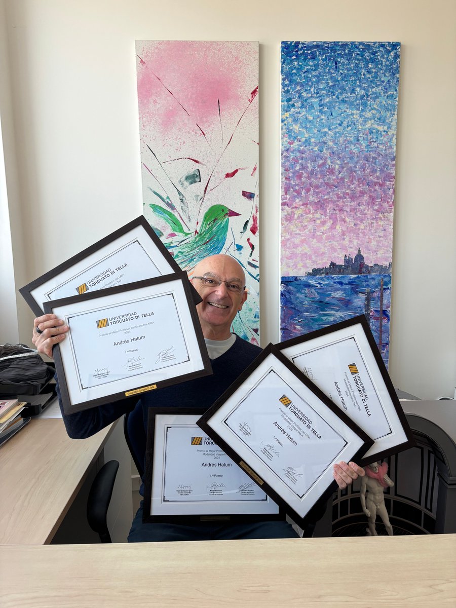 Andrés Hatum (@andreshatumok) on Twitter photo Hoy quiero compartir algo que me llena de orgullo y emoción: recibí el premio al mejor profesor en los 5 cursos que dicto en el MBA y EMBA de la <a href="/utditella/">Universidad Torcuato Di Tella</a> .
Hace 10 años que soy parte de la Di Tella y este 2025 cumplo 30 años de docencia. Treinta años que fueron un viaje lleno Hoy quiero compartir algo que me llena de orgullo y emoción: recibí el premio al mejor profesor en los 5 cursos que dicto en el MBA y EMBA de la <a href="/utditella/">Universidad Torcuato Di Tella</a> .
Hace 10 años que soy parte de la Di Tella y este 2025 cumplo 30 años de docencia. Treinta años que fueron un viaje lleno