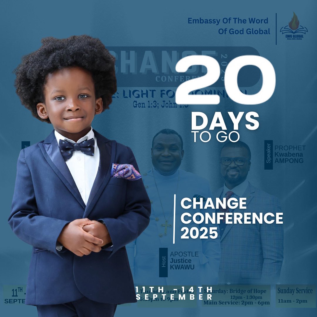 EwgEdinburgh's tweet photo. 20 DAYS TO CHANGE ✨

In just 20 days, lives will be transformed, faith will be ignited, and destinies will shift. 🙌🔥

Don’t miss it — your change is waiting! https://t.co/z9OxkwBi1A