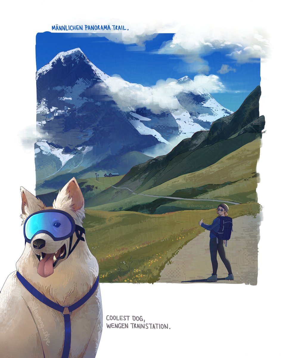 studies from this years switzerland hike feat. one of the coolest dogs I have ever seen 😎!