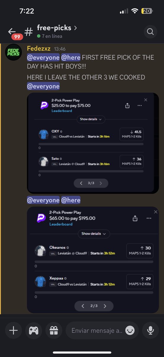 Fede_zsn's tweet photo. 5/5 ✅ Playoff Picks HIT 🔥
Over XXX profit locked in during VCT Playoffs 💸
To kick things off, I’m giving FREE private picks for 1 week 🎯
No paywalls. No gimmicks. Just winners
#VTC #VTCPlayoffs #VALORANT #PrizePicks #EMEA #AMERICAS #bets #parley https://t.co/t9Zw1o1Z4O