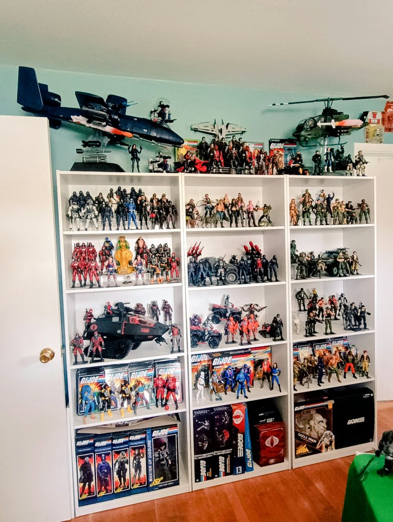 After about an hour of shifting things around, the display has absorbed the Classified Rattler! Left myself some space so I can ship the JOEs in my Pile of Loot.