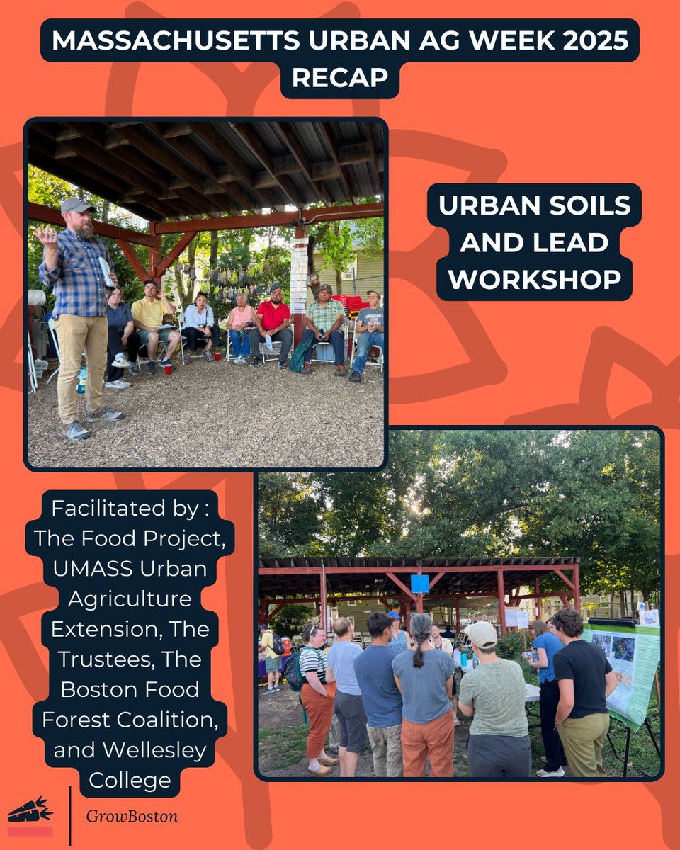 GrowBostonCOB's tweet photo. Last week, we learned about urban soils and lead at The Food Project's West Cottage Farm! @umassurbanagext @the_food_project @bostonfoodforest @wellesleycollege. GrowBoston was proud to co-sponsor! 🌱 #UrbanAg #SoilHealth #Community https://t.co/5WArdFqi6h
