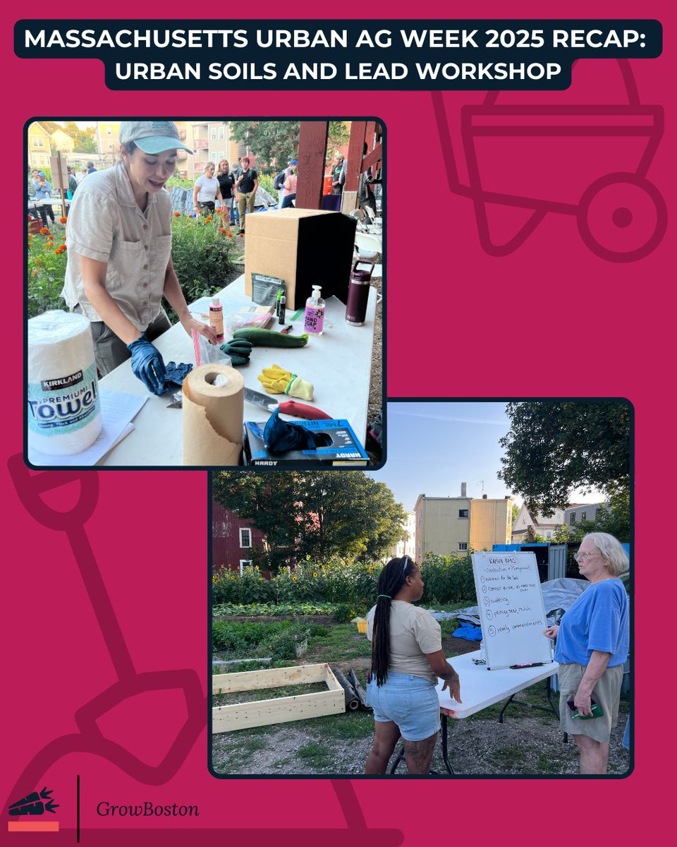 GrowBostonCOB's tweet photo. Last week, we learned about urban soils and lead at The Food Project's West Cottage Farm! @umassurbanagext @the_food_project @bostonfoodforest @wellesleycollege. GrowBoston was proud to co-sponsor! 🌱 #UrbanAg #SoilHealth #Community https://t.co/5WArdFqi6h
