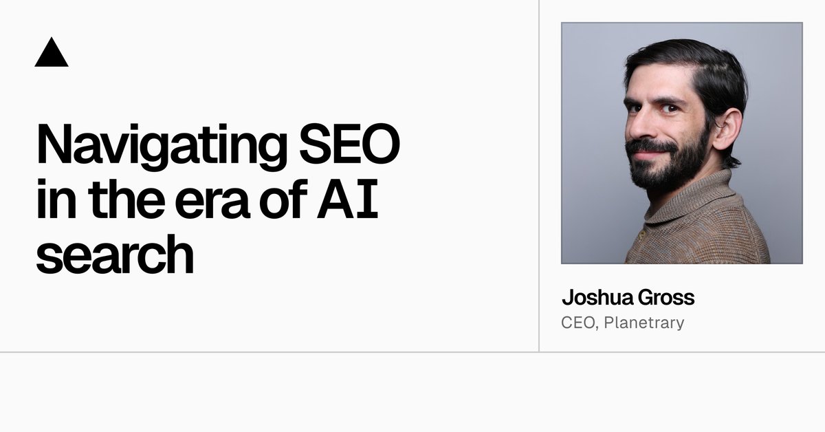 How is AI changing the way we think about SEO?

What happens when tools like ChatGPT or Google’s AI-first results become the first stop instead of your website?

And most importantly: how can you make sure your content is still discoverable?

🤔

Join <a href="/AmyAEgan/">Amy Egan</a> and <a href="/jacobmparis/">@jacobparis.com ❖</a>