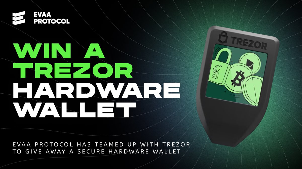 Win a Trezor Hardware Wallet with EVAA 🎁

We’re teaming up with <a href="/Trezor/">Trezor</a> to give away a physical hardware wallet that protects your crypto from online threats by keeping your private keys offline.

To enter:
1️⃣ Follow <a href="/Trezor/">Trezor</a> &amp; <a href="/evaaprotocol/">EVAA Protocol</a> 
2️⃣ Like + RT this post
3️⃣ Tag 2