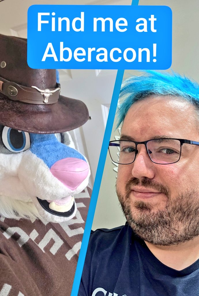 Work is done for the week and already on the road to head towards <a href="/Aberacon/">Aberacon</a> 

Hope to see some of your there 💙

#Aberacon2025 #FursuitFriday #FursuitEveryday #fursuiter