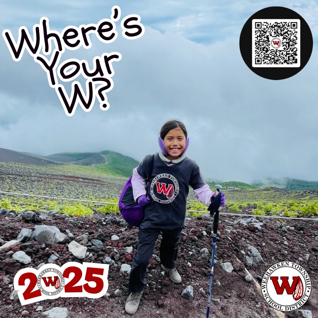 Weehawken Schools (@weehawkentsd) on Twitter photo Lana’s hiking up Mt. Fuji in Japan 🇯🇵 w her W trying not to get blown off the mountain 💨
Where’s Your W?
Wear Your W!
<a href="/EricCrespoEDU/">Eric Crespo</a> <a href="/FAmato53/">Francesca Amato</a> <a href="/al_orecchio/">Al Orecchio</a> <a href="/RobFerullo4/">Robert Ferullo</a> <a href="/StefanieCirill1/">Stefanie Cirillo</a> <a href="/SuzanneMera/">Mrs. Mera</a> <a href="/MrsCullinane/">Jacqueline Cullinane</a> <a href="/bcalligy/">Brian Calligy</a> <a href="/BriannaReganEDU/">Brianna Regan</a> <a href="/JColasurdoEDU/">Jillian Colasurdo</a> <a href="/WEEGUIDANCEWTSD/">Jenna DeBari</a> Lana’s hiking up Mt. Fuji in Japan 🇯🇵 w her W trying not to get blown off the mountain 💨
Where’s Your W?
Wear Your W!
<a href="/EricCrespoEDU/">Eric Crespo</a> <a href="/FAmato53/">Francesca Amato</a> <a href="/al_orecchio/">Al Orecchio</a> <a href="/RobFerullo4/">Robert Ferullo</a> <a href="/StefanieCirill1/">Stefanie Cirillo</a> <a href="/SuzanneMera/">Mrs. Mera</a> <a href="/MrsCullinane/">Jacqueline Cullinane</a> <a href="/bcalligy/">Brian Calligy</a> <a href="/BriannaReganEDU/">Brianna Regan</a> <a href="/JColasurdoEDU/">Jillian Colasurdo</a> <a href="/WEEGUIDANCEWTSD/">Jenna DeBari</a>