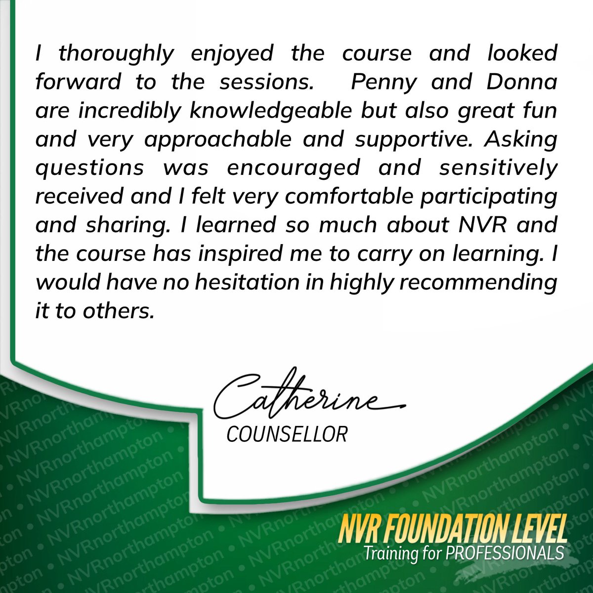 💬 “We’ve tried everything &amp; nothing works!”  If you’ve heard this from the parents/ carers you support - this post is for you.  

#NVR can help - join us for our online NVR Foundation Level Training, starts 2 Sept - bit.ly/NVR-FdnL1

See you there?

#NonviolentResistance