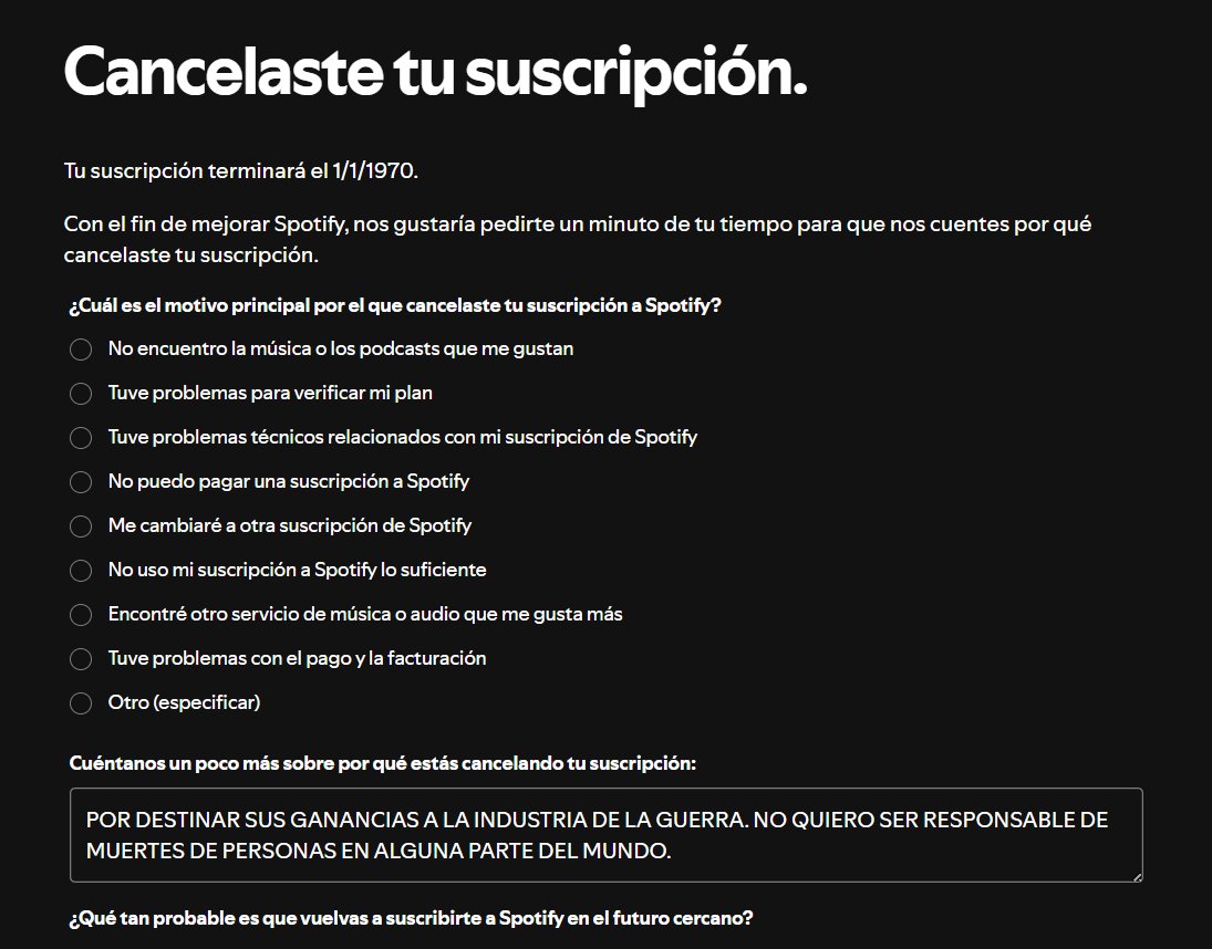 Un deber civil más: No a la guerra 🚫
#NOaSpotify