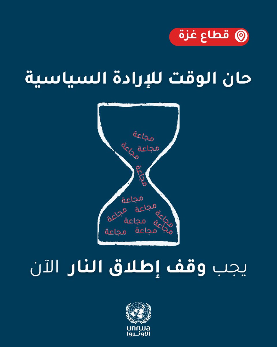 الأونروا (@unrwaarabic) on Twitter photo "تم الآن تأكيد وقوع #مجاعة في مدينة #غزة. هذا تجويع متعمّد ومُدبّر من قِبل حكومة دولة إسرائيل. وهو نتيجة مباشرة لحظر إدخال الغذاء والإمدادات الأساسية لعدة أشهر، بما في ذلك من خلال الأونروا"،
المفوض العام للأونروا <a href="/UNLazzarini/">Philippe Lazzarini</a>.
لا يزال بالإمكان وقف انتشار المجاعة. الأمر يتعلق "تم الآن تأكيد وقوع #مجاعة في مدينة #غزة. هذا تجويع متعمّد ومُدبّر من قِبل حكومة دولة إسرائيل. وهو نتيجة مباشرة لحظر إدخال الغذاء والإمدادات الأساسية لعدة أشهر، بما في ذلك من خلال الأونروا"،
المفوض العام للأونروا <a href="/UNLazzarini/">Philippe Lazzarini</a>.
لا يزال بالإمكان وقف انتشار المجاعة. الأمر يتعلق