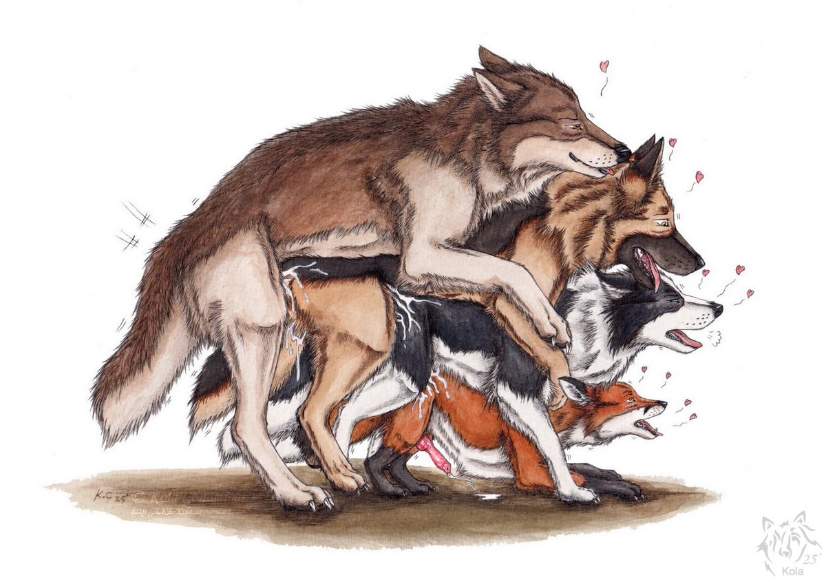 *wiggles* 💄🐺🐶🐶🦊💦 *wiggles*

Fõursomę Lovers
Watercolor. 2025

furaffinity.net/view/60404712/
