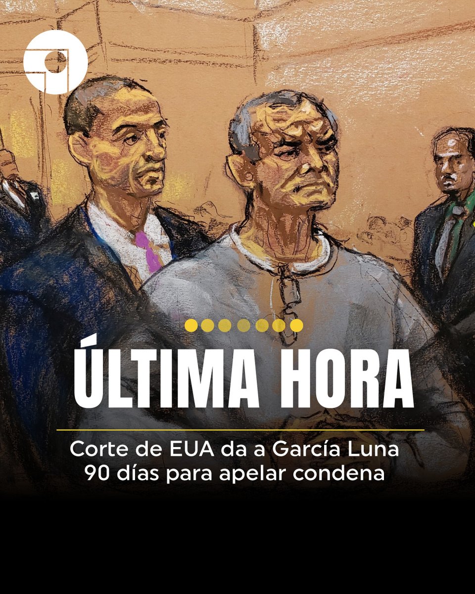 🚨 #ÚltimaHora | Una corte federal en #NuevaYork concede a Genaro García Luna una prórroga de 90 días para presentar su apelación contra la condena de 38 años impuesta en octubre de 2024. Además, ordena al Buró Federal de Prisiones que cese su incomunicación.