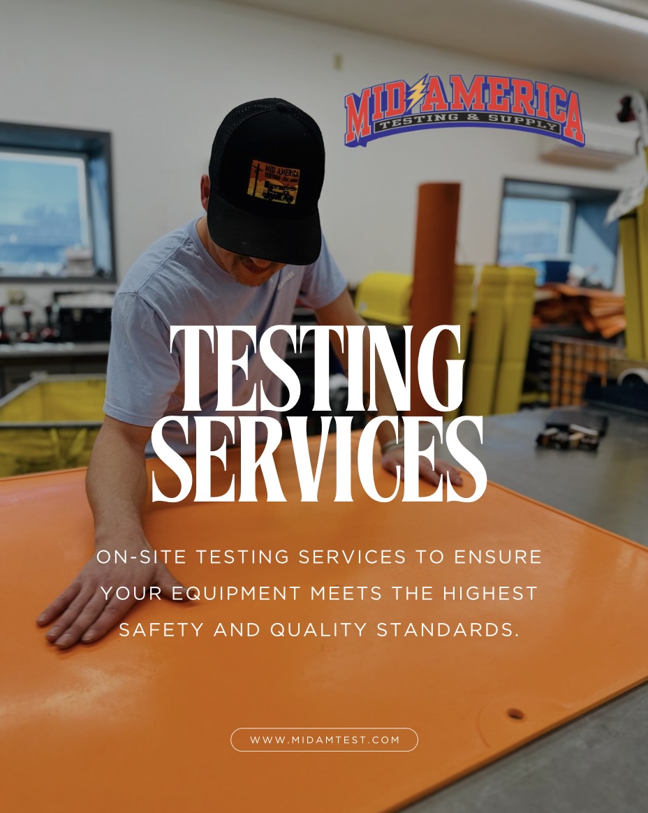 At Mid America, safety comes first! Our on-site testing services ensure your equipment meets the highest standards of safety and quality—because reliable tools mean reliable results.  

 #MidAmericaTesting #SafetyFirst #QualityYouCanTrust #LabTesting #LineLife #Equipment