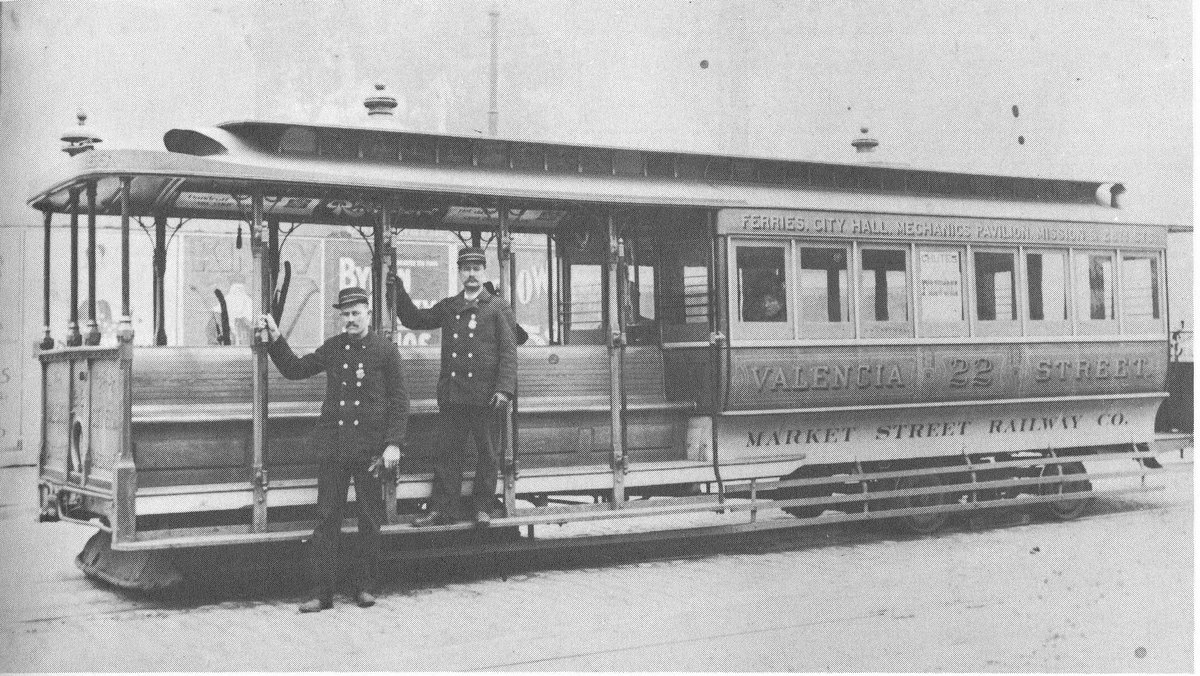 On this day, 142 years ago, Aug 22, 1883, The Market St Cable Rwy Co. opened its first line serving the City's major shopping street.  The line ran from the old Ferry terminal, down Market &amp; out Valencia St to Mission St. The company would eventually comprise 5 lines.