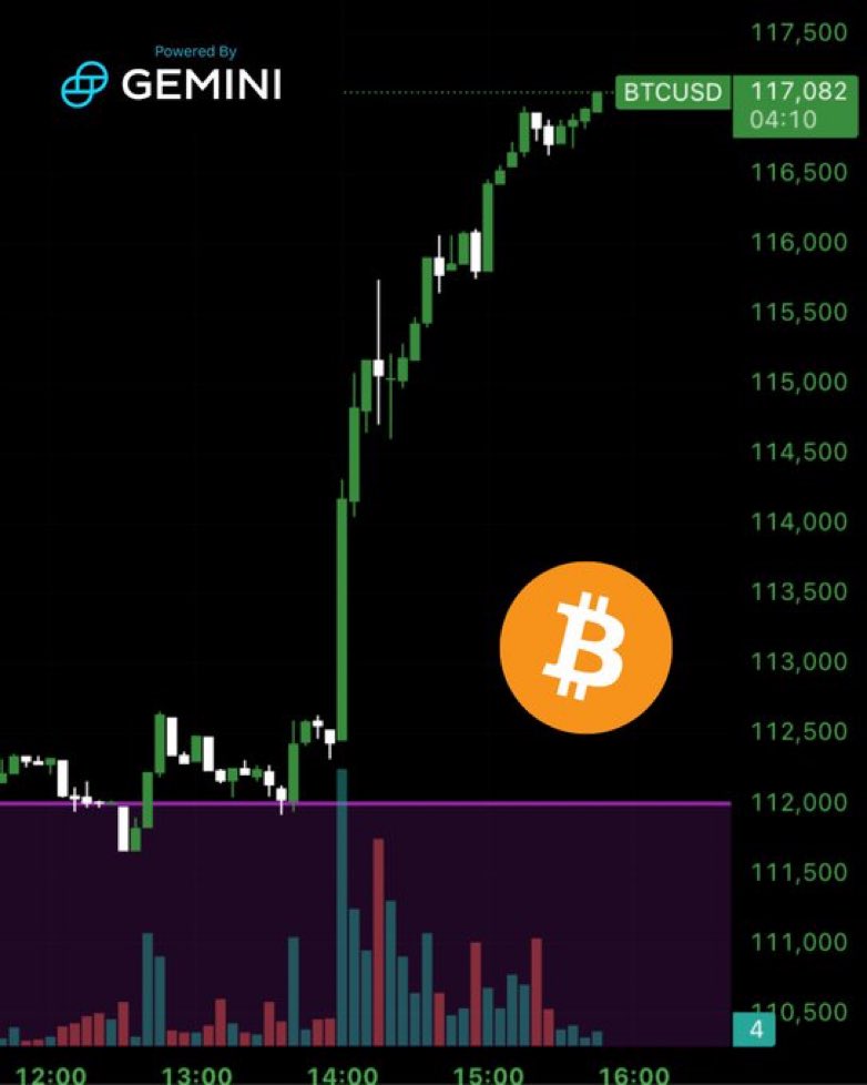 🟠BTC-ARCHIVE: "Il Bitcoin raggiunge i 117.000 dollari: entusiasmo tra gli investitori"