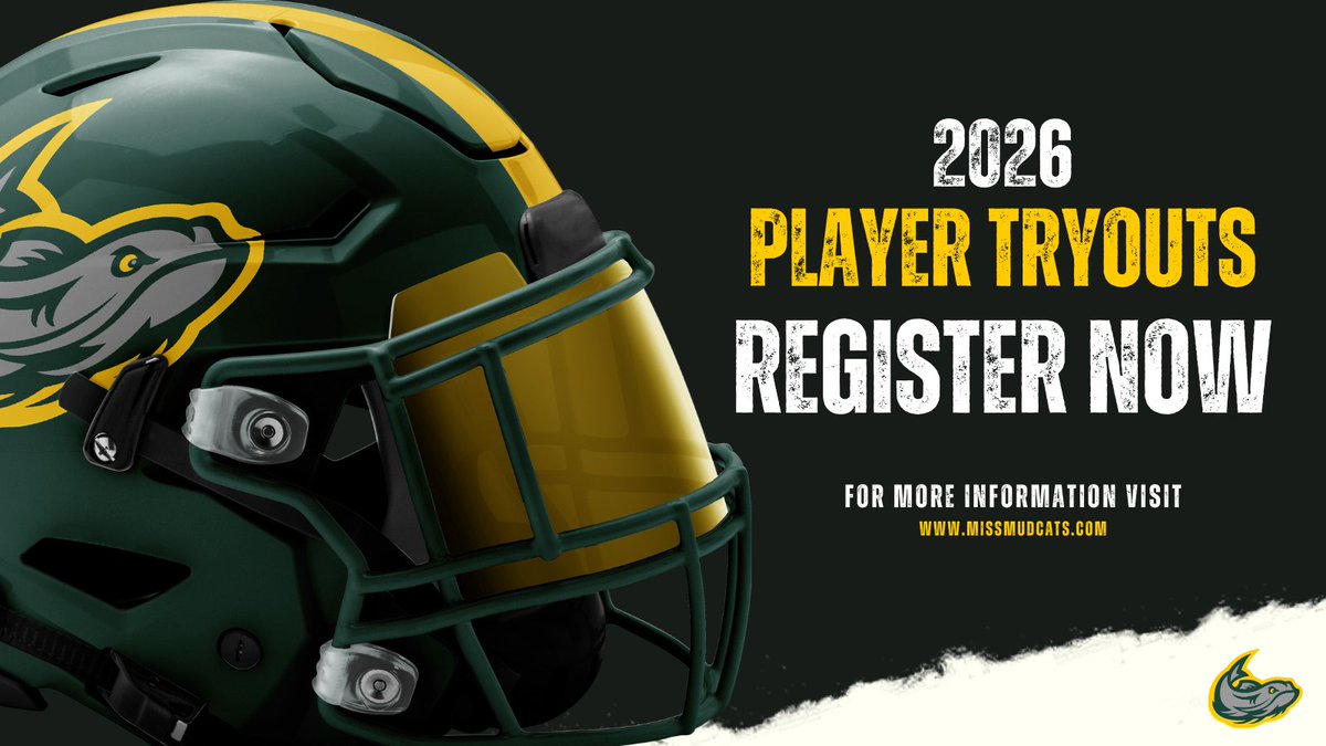 The Mississippi Mudcats are opening the door for aspiring professional football players to take their shot at the next level. The organization announced today that it will hold an official player tryout for the upcoming 2026 season on Saturday, November 8th