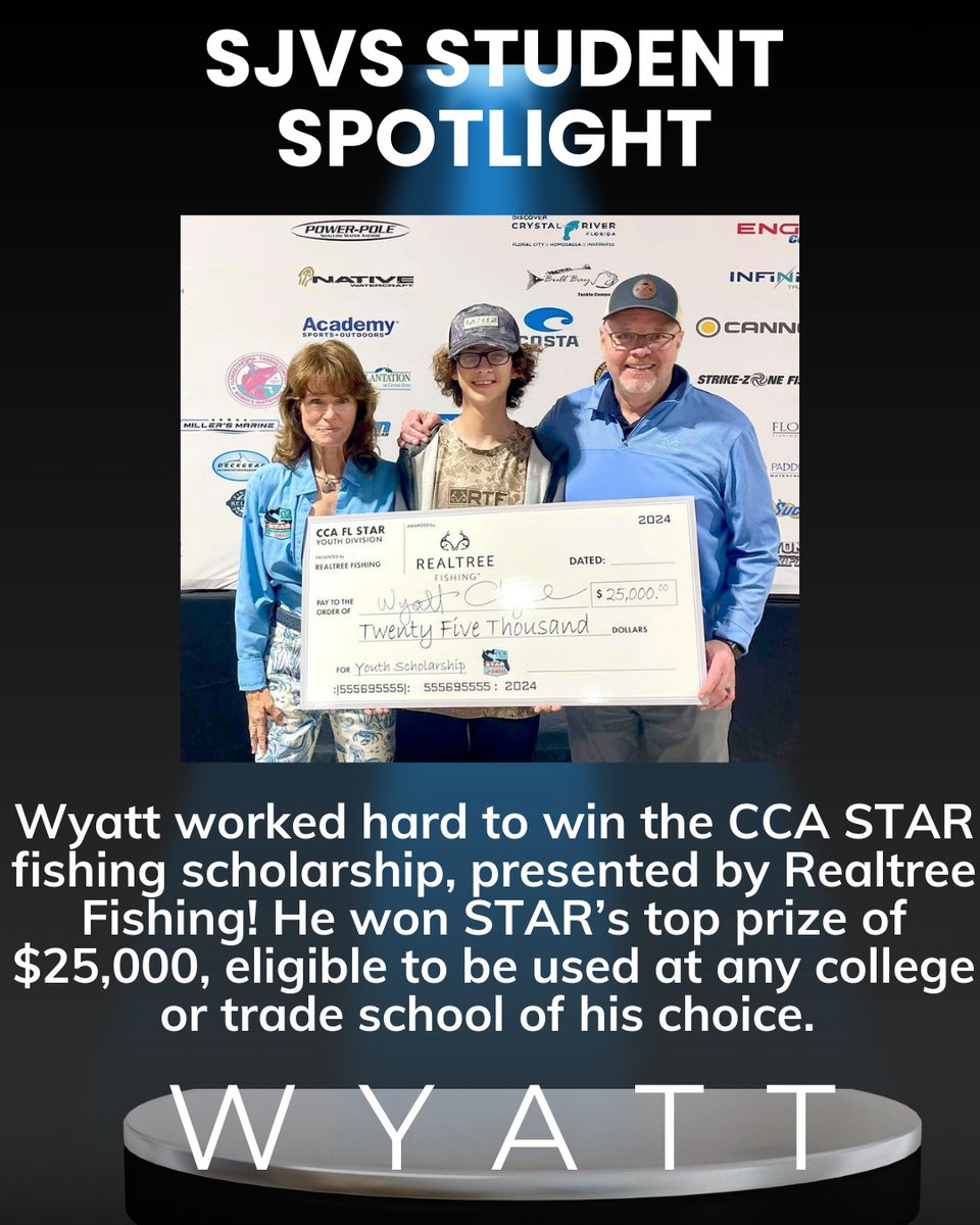 SJVS_GoRams's tweet image. SJVS Student Spotlight would like to introduce Wyatt, one of our incredible Rams! 🐏Check out the amazing fishing scholarship Wyatt has won!! We are so proud to have Wyatt in our RamFam and can’t wait to see all he accomplishes! #stjohnsvirtualschool   #realtreefishing
