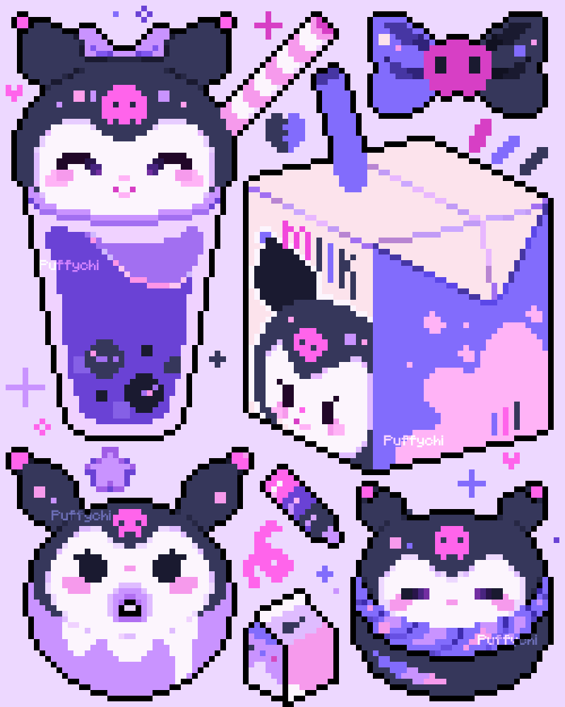 「kuromi pixel food ༉‧₊˚.」|Laya🌷˖⁺‧₊ shop open!のイラスト